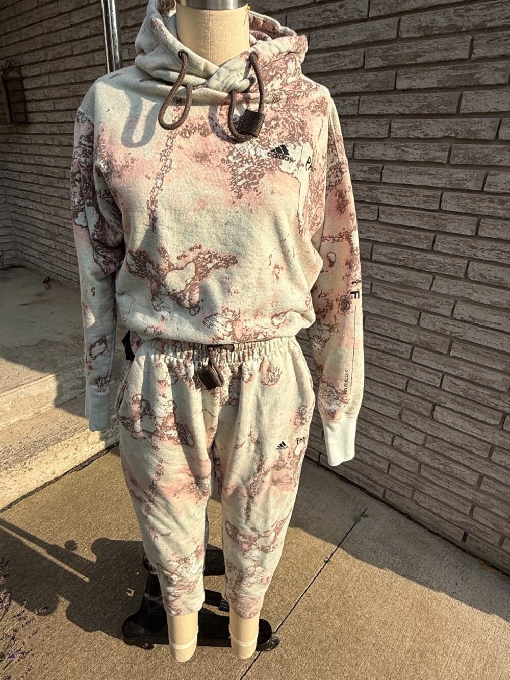 Adidas x Parley Organic Cotton Tie Dye Tracksuit Set Hoodie Sweatpants XS EUC